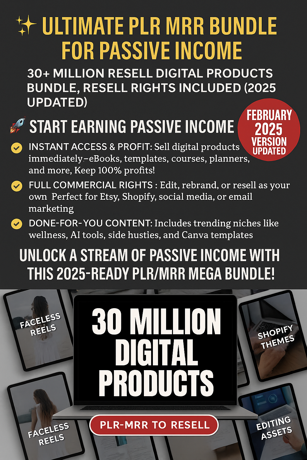 30M+ Resell-Ready Digital Products – Build a 6-Figure Passive Income Business | Instant Download + Lifetime Resell Rights (2025)